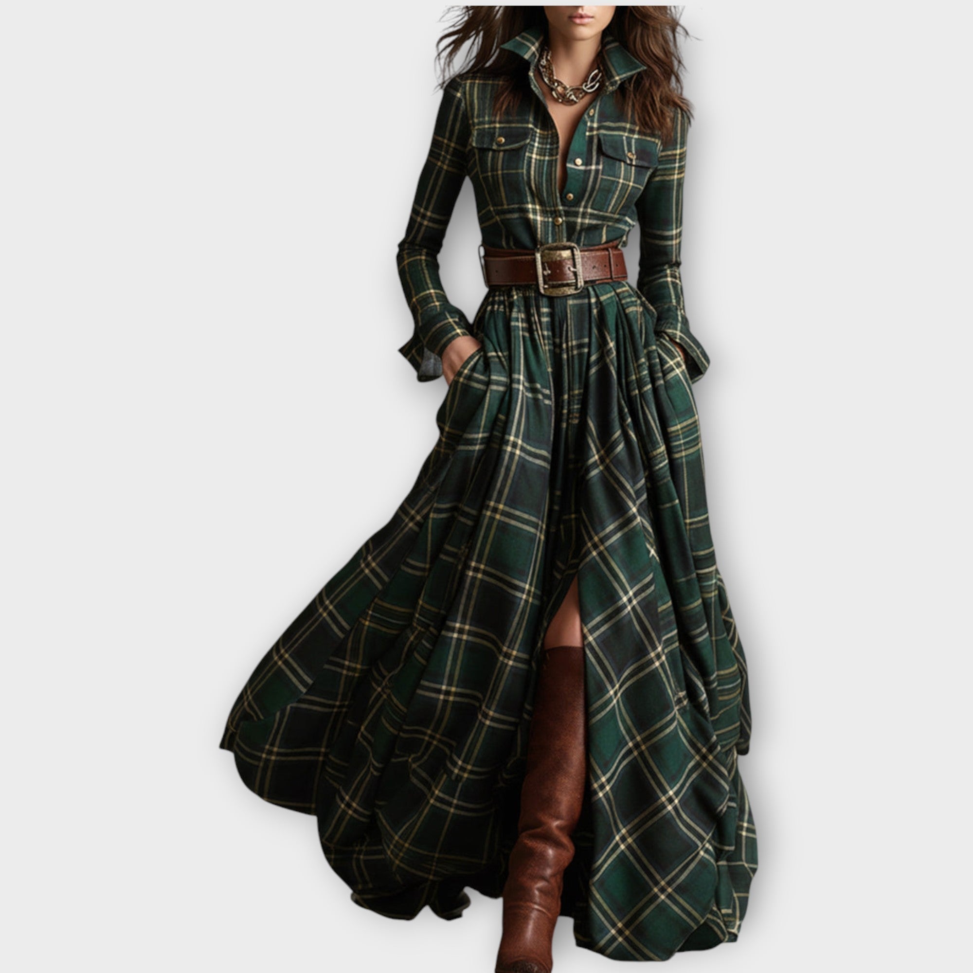 RETRO PLAID MAXI DRESS Sarah’s Austin Avenue