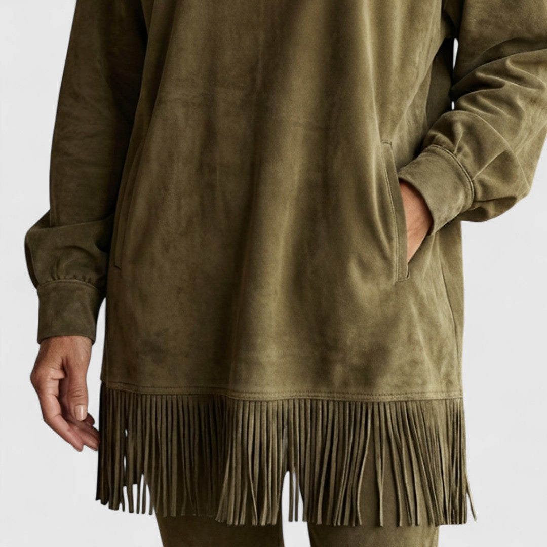Sheri | Cozy Suede Fringe Dress Sarah’s Austin Avenue