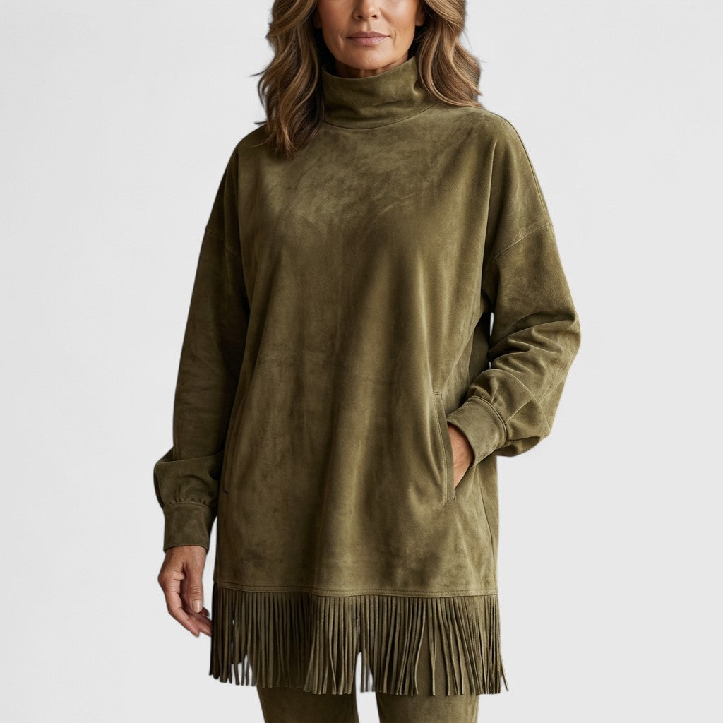 Sheri | Cozy Suede Fringe Dress Sarah’s Austin Avenue