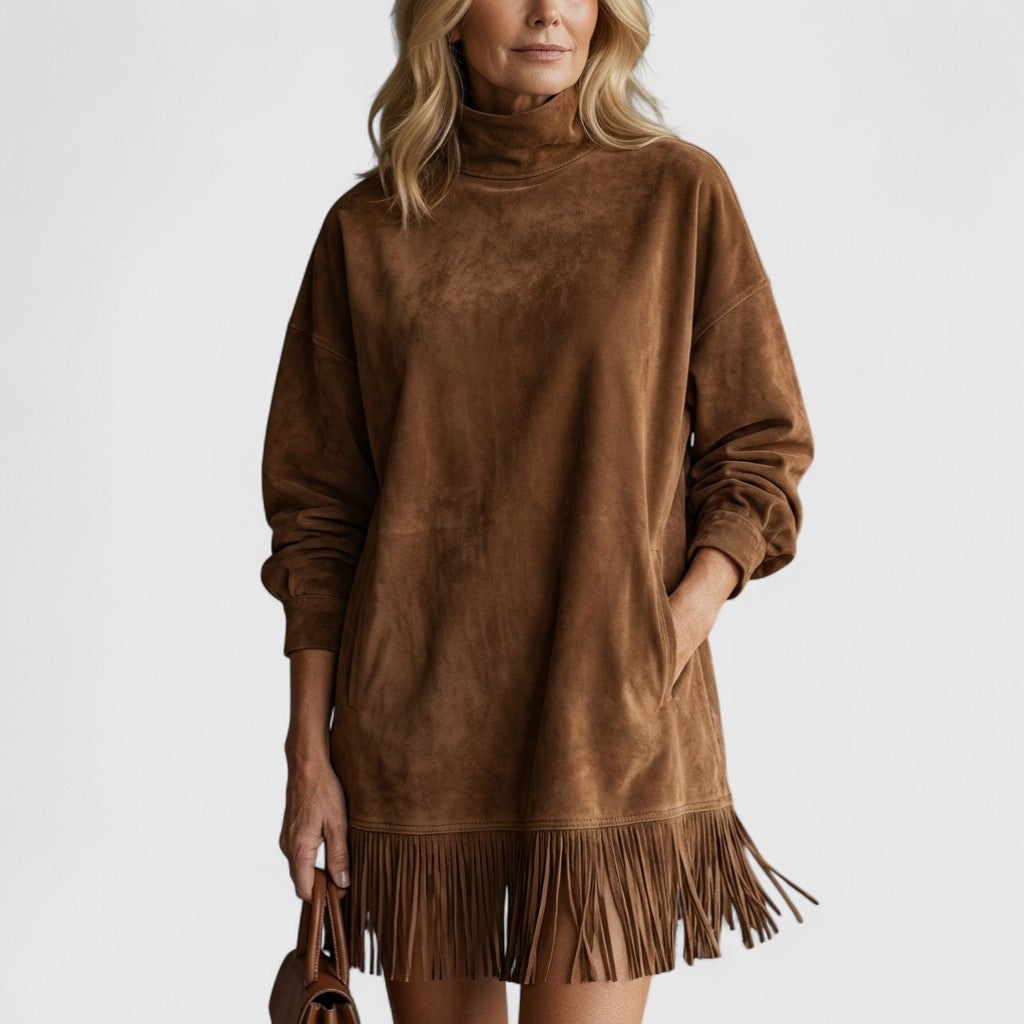Sheri | Cozy Suede Fringe Dress Sarah’s Austin Avenue
