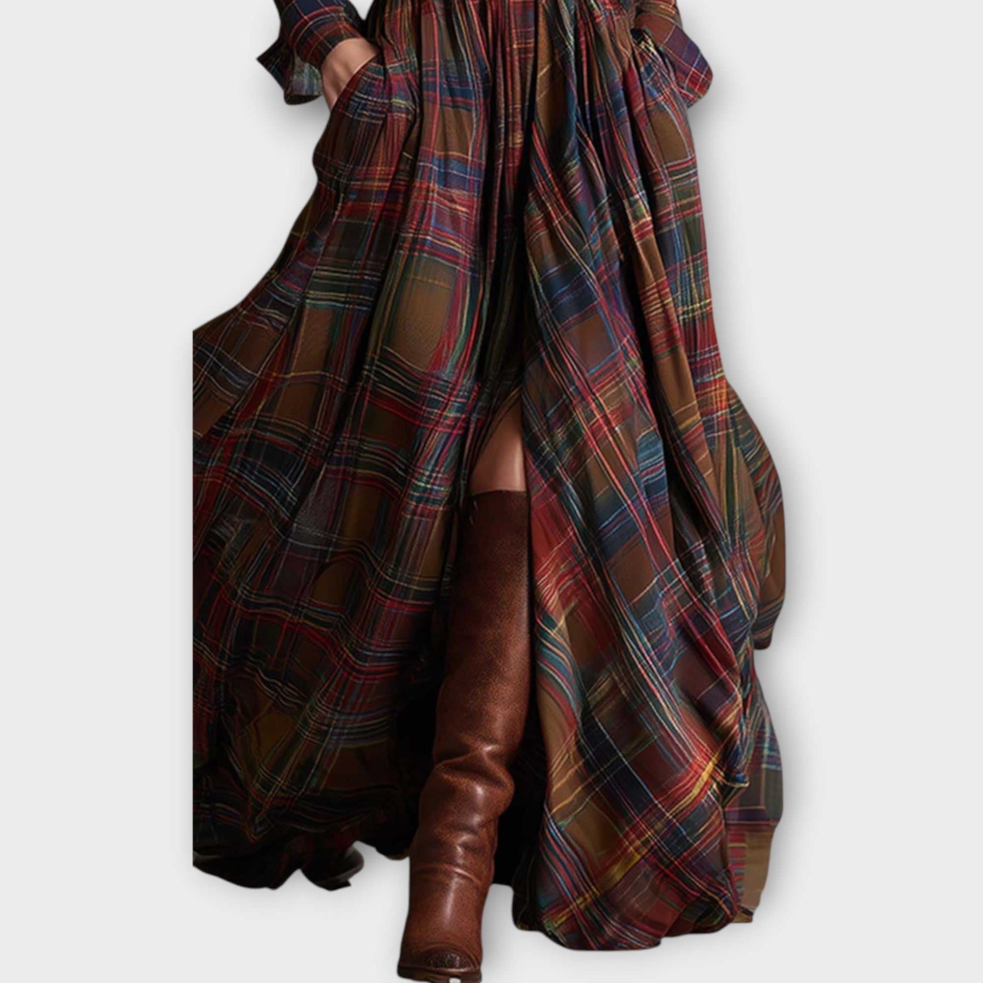 RETRO PLAID MAXI DRESS Sarah’s Austin Avenue