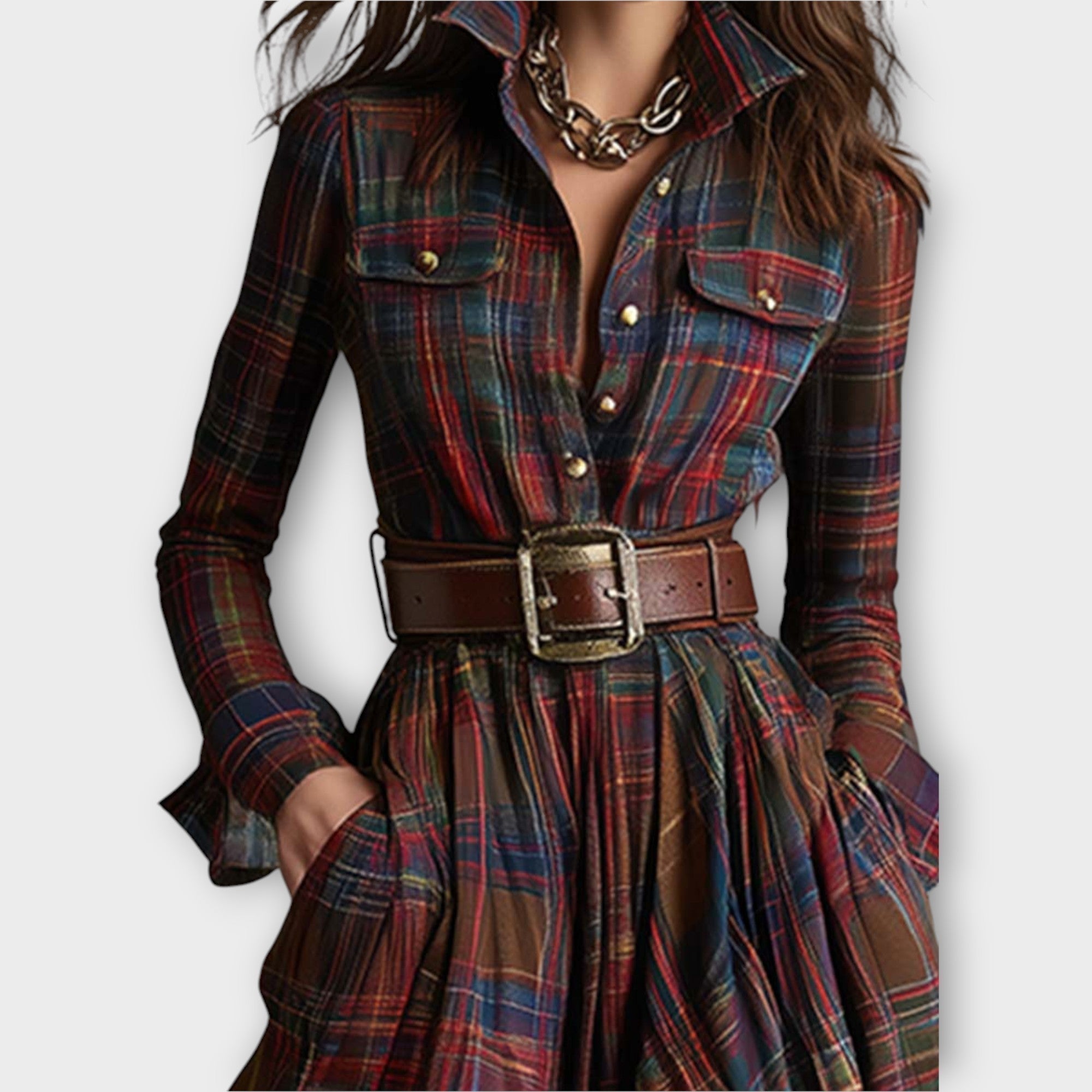 RETRO PLAID MAXI DRESS Sarah’s Austin Avenue