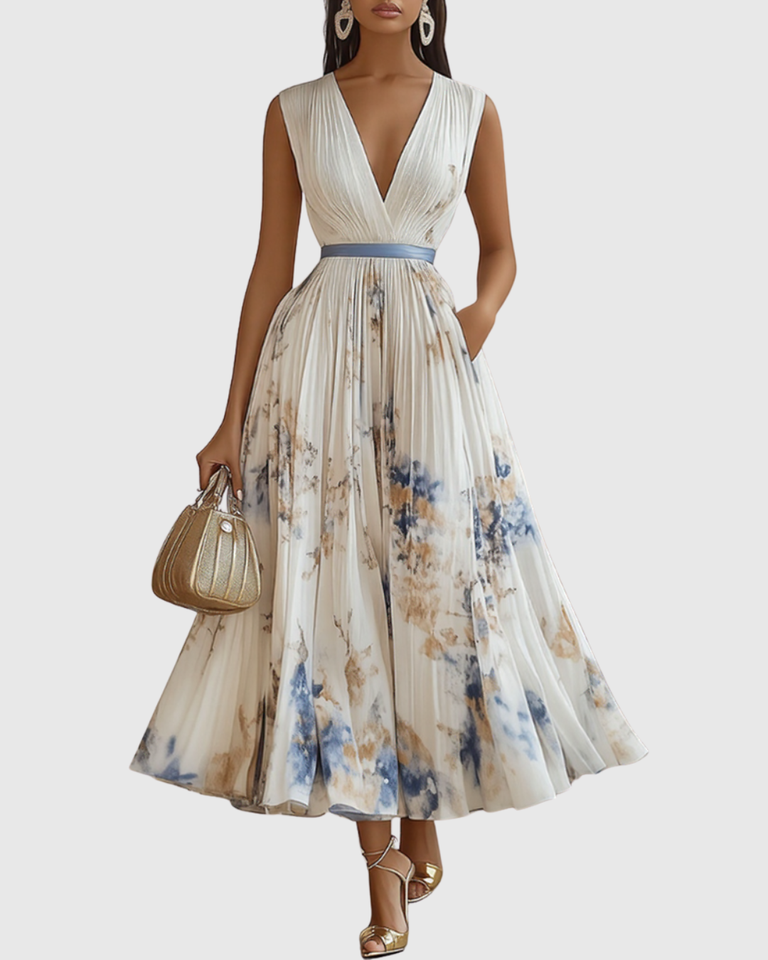 ROWELLA | Elegant Pleated Maxi Dress Sarah’s Austin Avenue