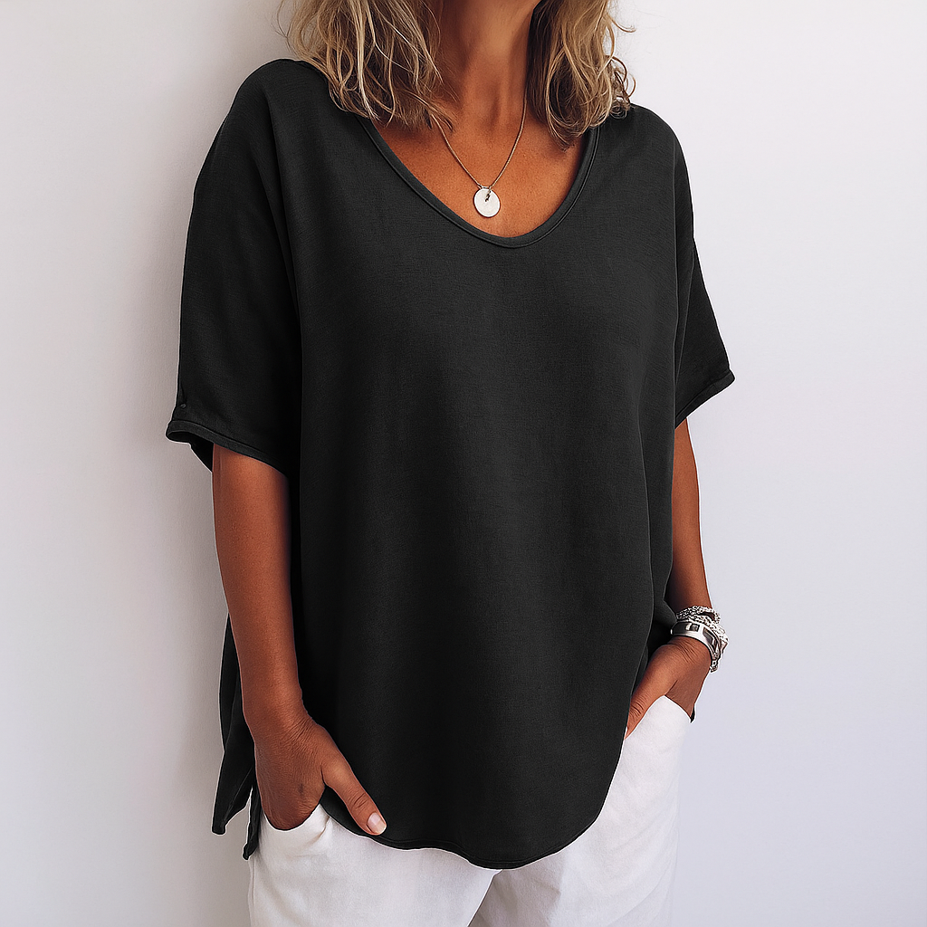 Arista - Casual Relaxed Crew Neck Top Sarah’s Austin Avenue
