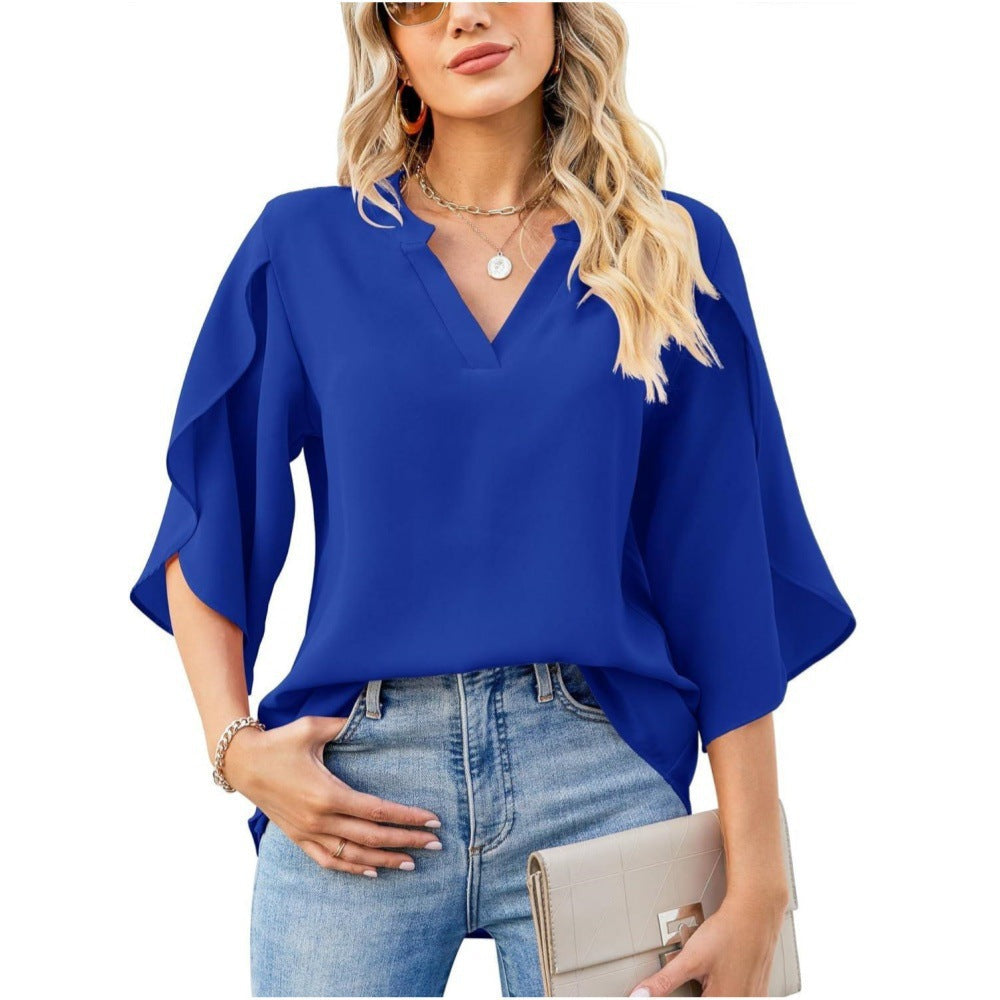 Aislinn - Chiffon V-Neck Summer Blouse Sarah’s Austin Avenue