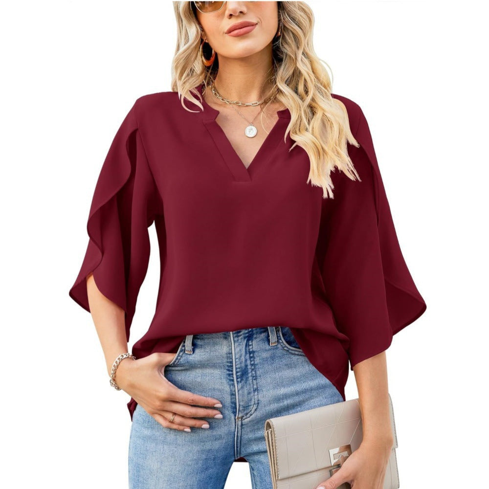 Aislinn - Chiffon V-Neck Summer Blouse Sarah’s Austin Avenue