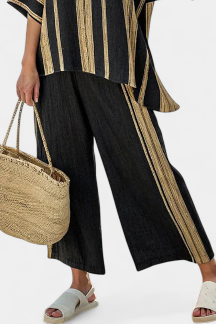 Calden | Comfortable Oversized Striped Top & Relaxed Linen Pants Sarah’s Austin Avenue