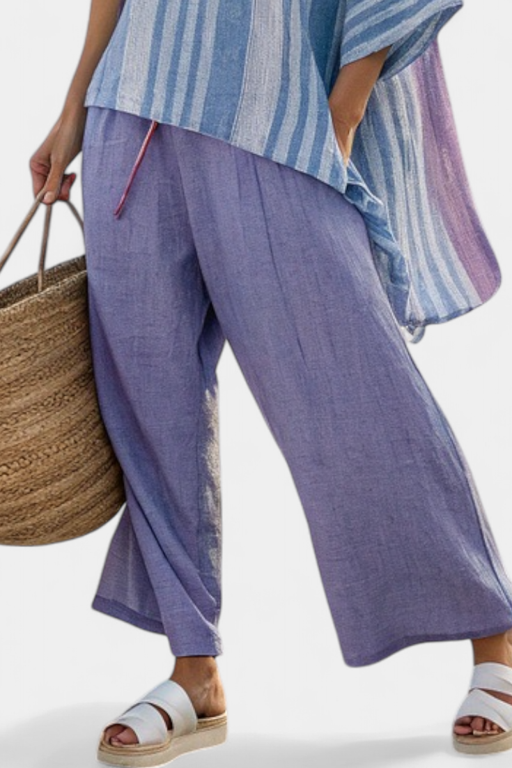 Zellora | Elegant Lavender & Sky Blue Top & Linen Pants Sarah’s Austin Avenue