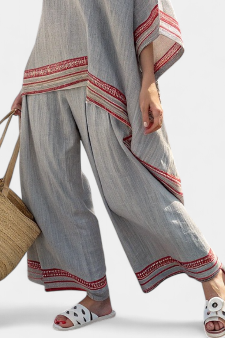 Daelric | Sophisticated Asymmetrical Blouse & Ethnic Wide-Leg Pants Sarah’s Austin Avenue