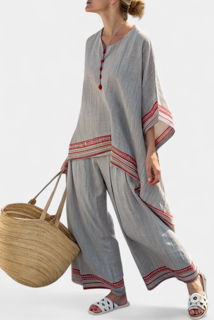 Daelric | Sophisticated Asymmetrical Blouse & Ethnic Wide-Leg Pants Sarah’s Austin Avenue