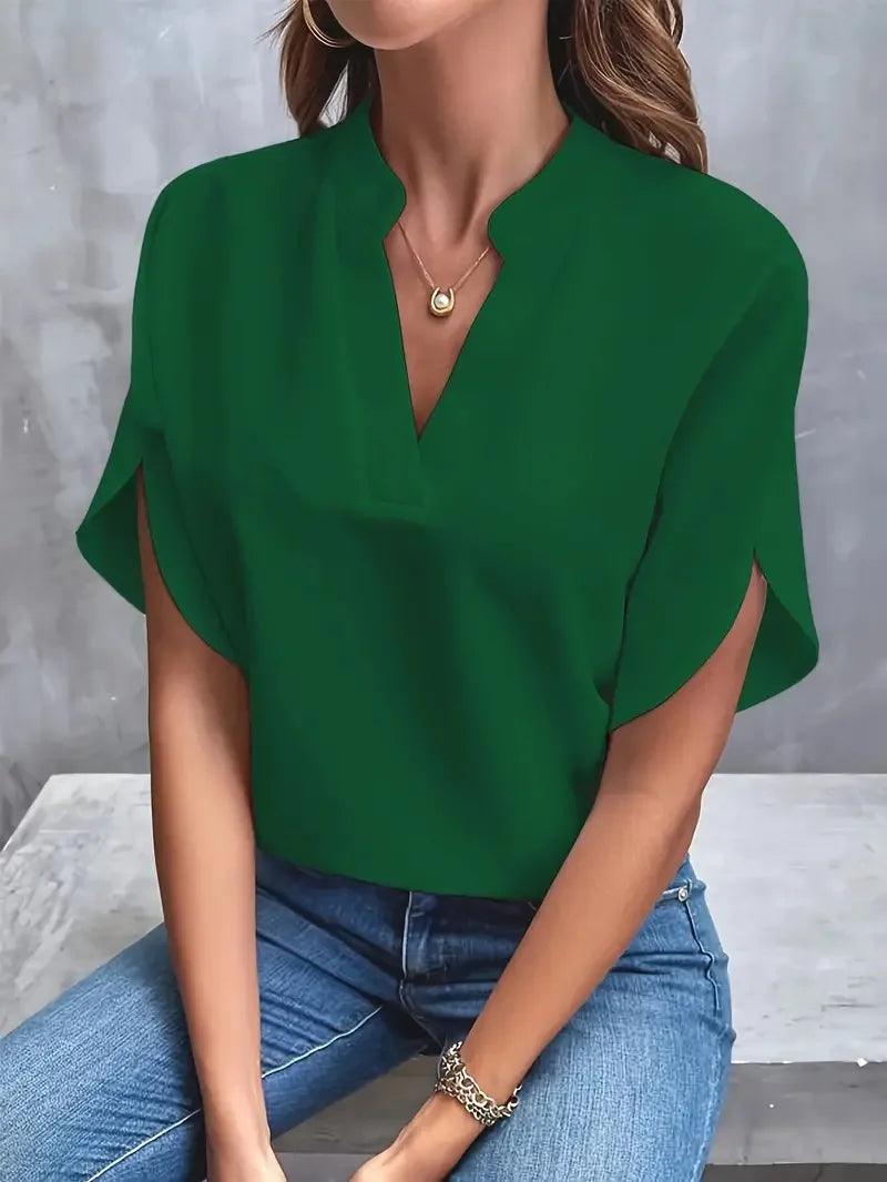 Delia | Soft Elegant V-Neck Blouse Sarah’s Austin Avenue