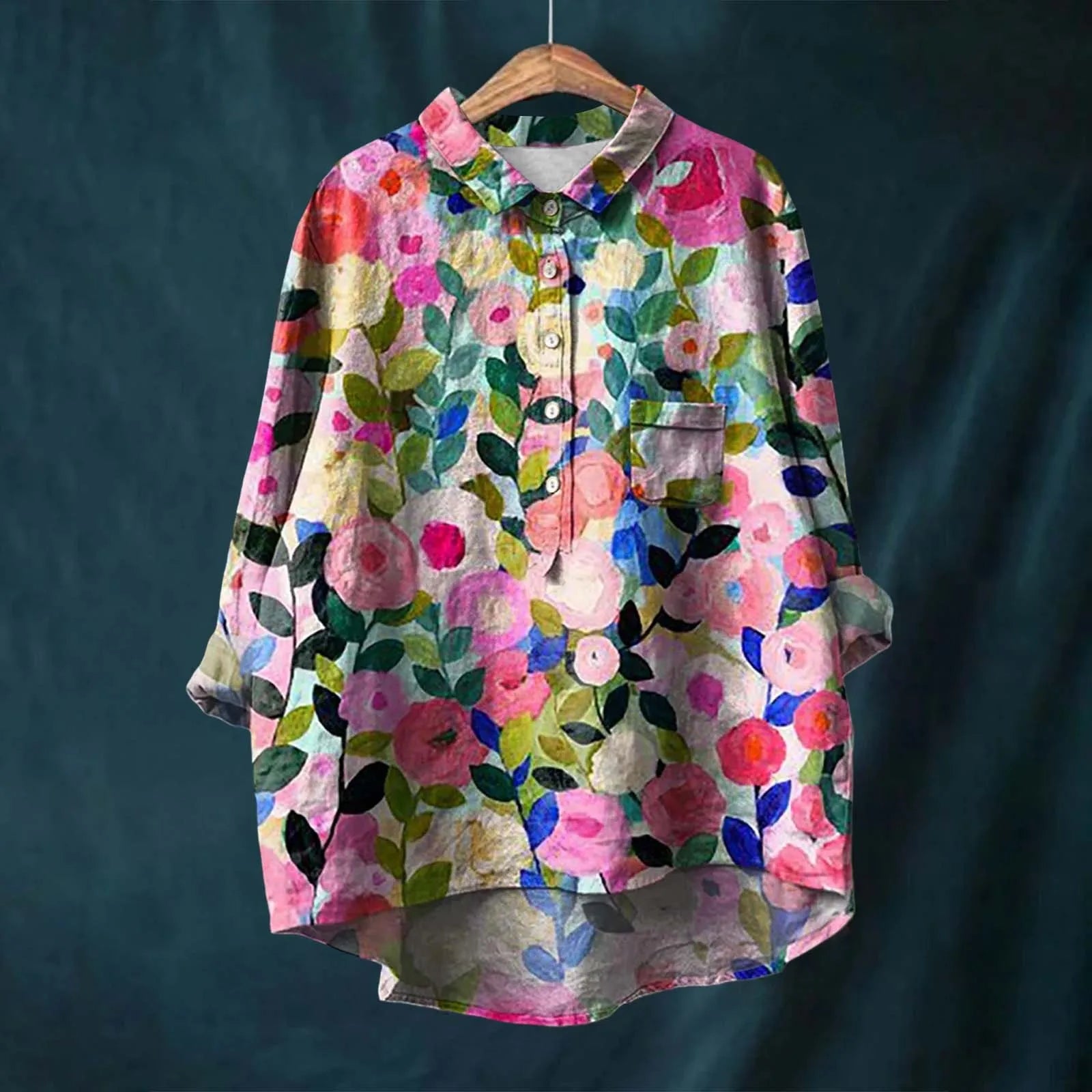 Hannah - Floral Print Cotton Linen Blouse Sarah’s Austin Avenue
