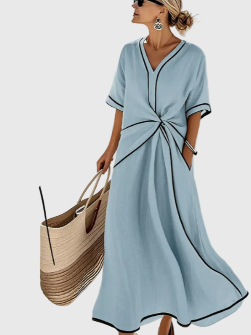 Helena | Draped Coastal Maxi Dress Sarah’s Austin Avenue