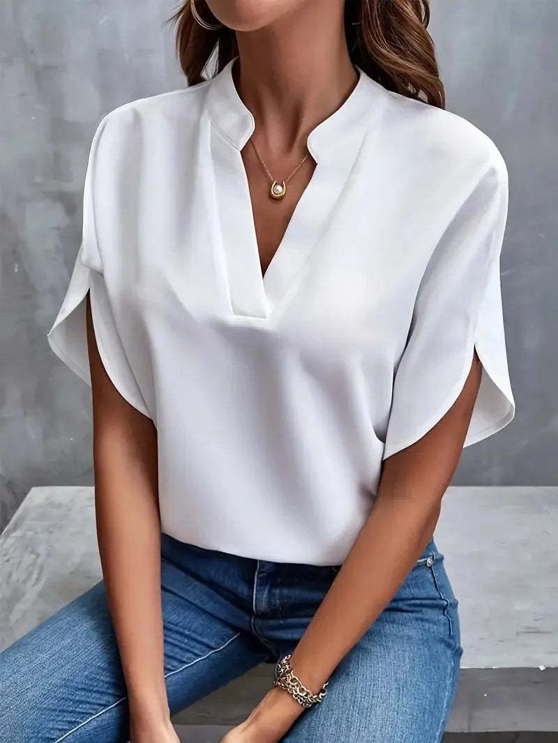 Delia | Soft Elegant V-Neck Blouse Sarah’s Austin Avenue