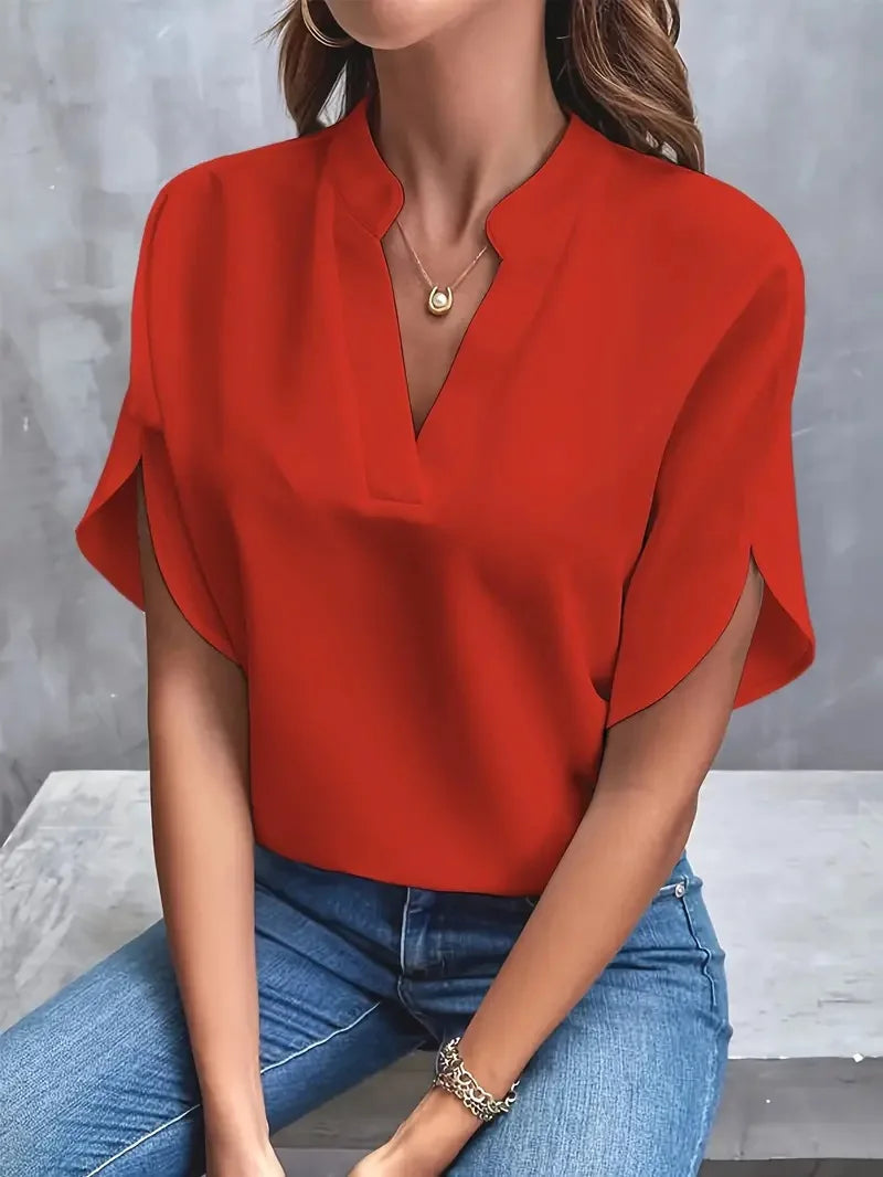 Delia | Soft Elegant V-Neck Blouse Sarah’s Austin Avenue
