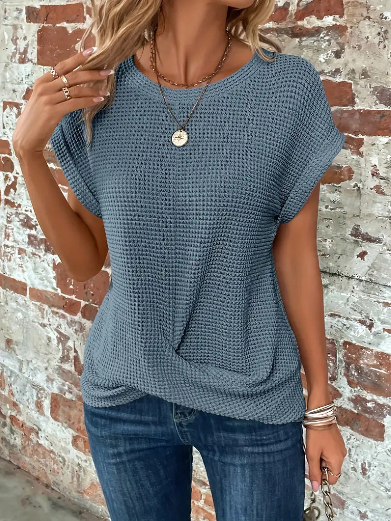 Elise - Chic Relaxed Round Neck Top Sarah’s Austin Avenue