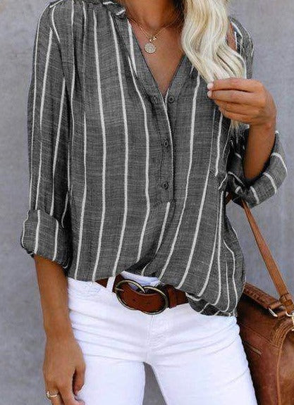 Brinley - Stylish Striped Button-Up Top Sarah’s Austin Avenue