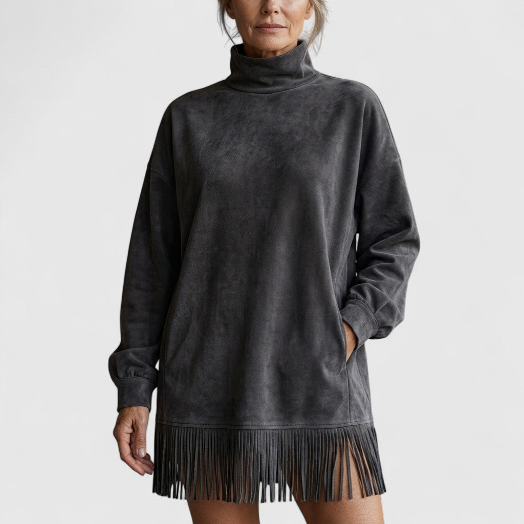 Sheri | Cozy Suede Fringe Dress Sarah’s Austin Avenue