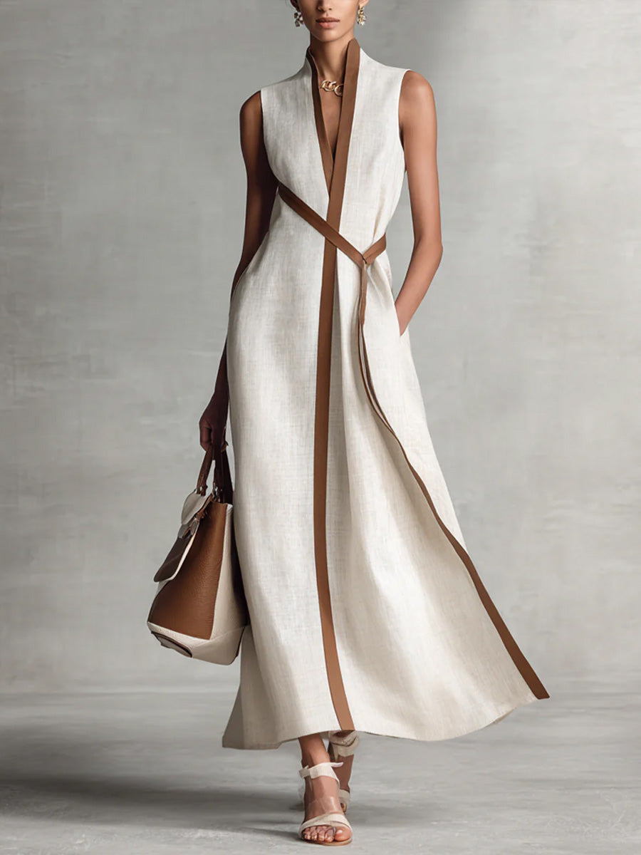 The Harper™ | Elegant Linen Maxi Dress Sarah’s Austin Avenue