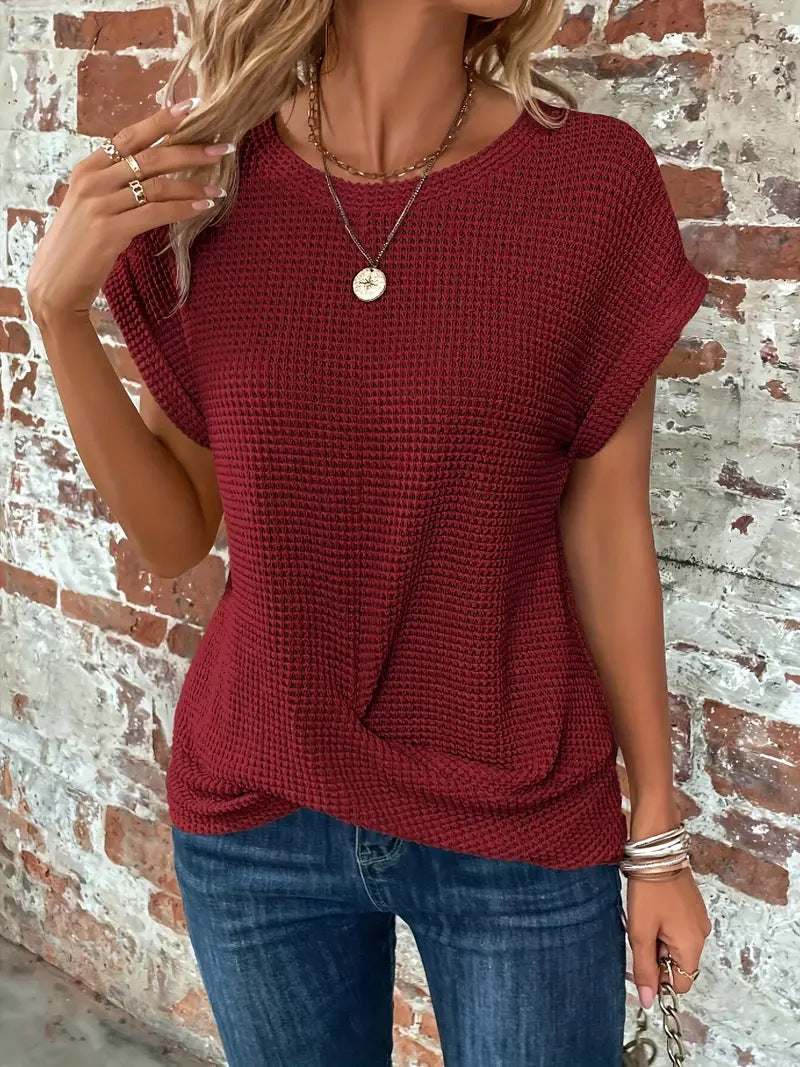 Elise - Chic Relaxed Round Neck Top Sarah’s Austin Avenue