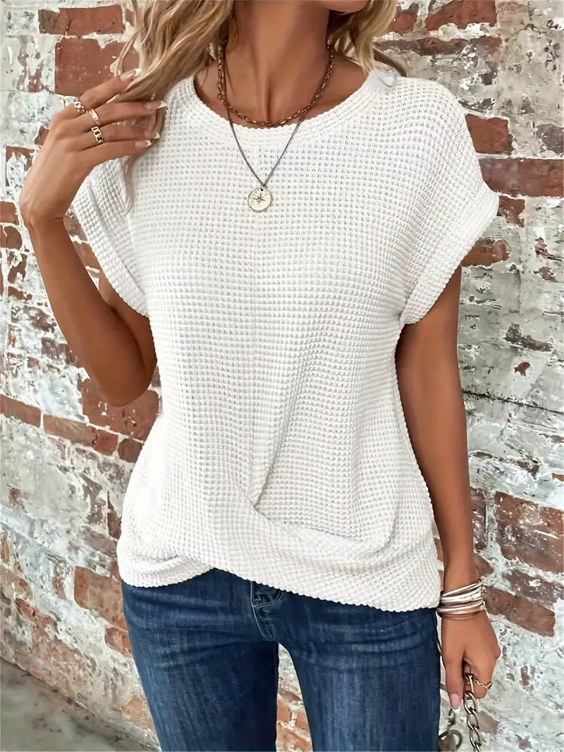 Elise - Chic Relaxed Round Neck Top Sarah’s Austin Avenue
